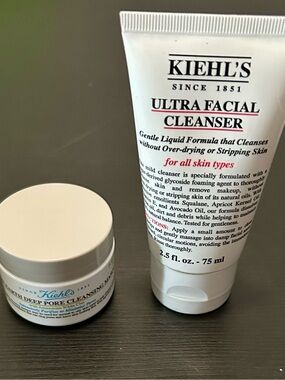 Kiehl's Ultra Facial Cleanser & Rare Eart Deep Pore Cleansing Mask Bundle New